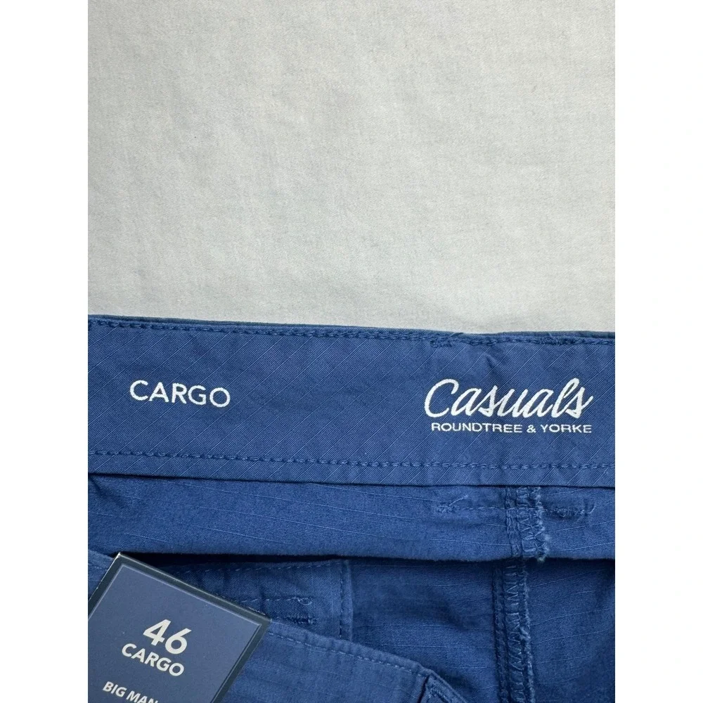 Roundtree & Yorke Casuals Big Man Blue Cargo Shorts 46 Ripstop